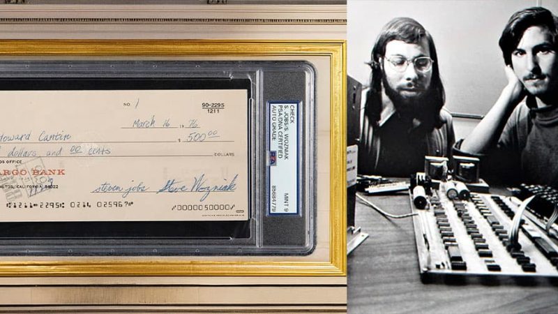 1º cheque da Apple, assinado por Steve Jobs e Wozniak vai à leilão