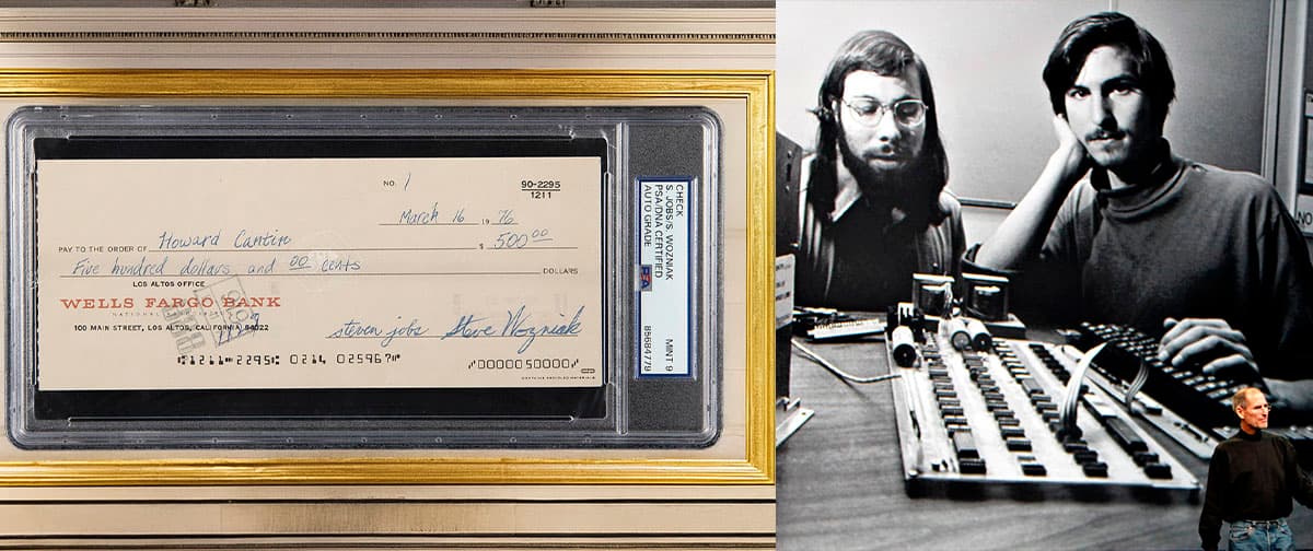 1º cheque da Apple, assinado por Steve Jobs e Wozniak vai à leilão