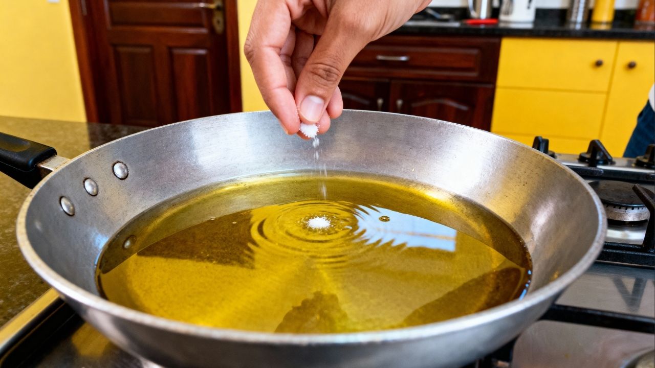 Por que colocar uma pitada de sal no óleo antes de fritar evita respingos