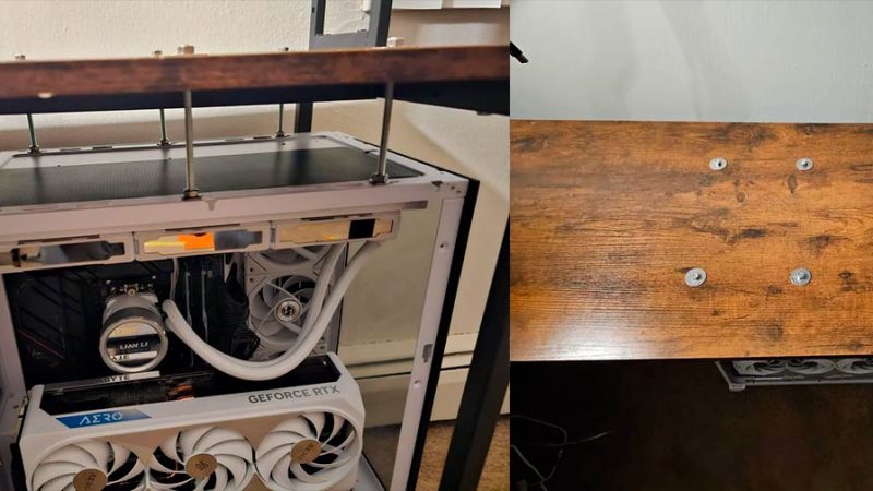 Usuário parafusa PC embaixo da mesa e cria uma das gambiarras mais inúteis da história