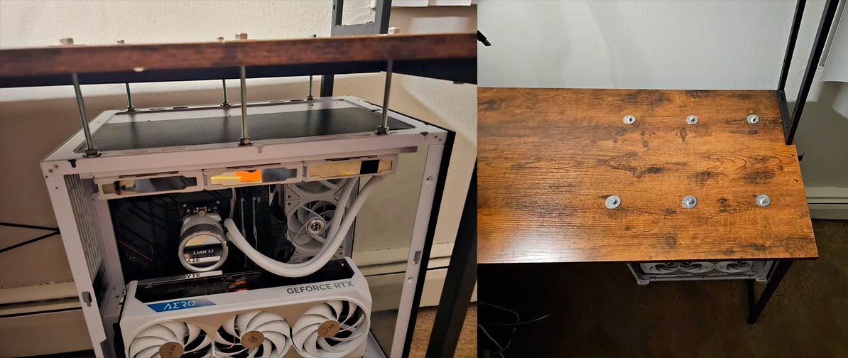 Usuário parafusa PC embaixo da mesa e cria uma das gambiarras mais inúteis da história