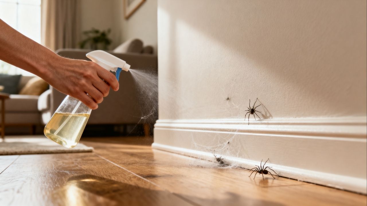 A maneira mais prática de afastar aranhas do rodapé é aplicar esse preparo natural uma vez por semana