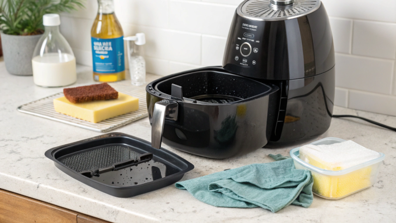 Como limpar a airfryer da maneira correta sem estragar e evitar que gordura queime os alimentos