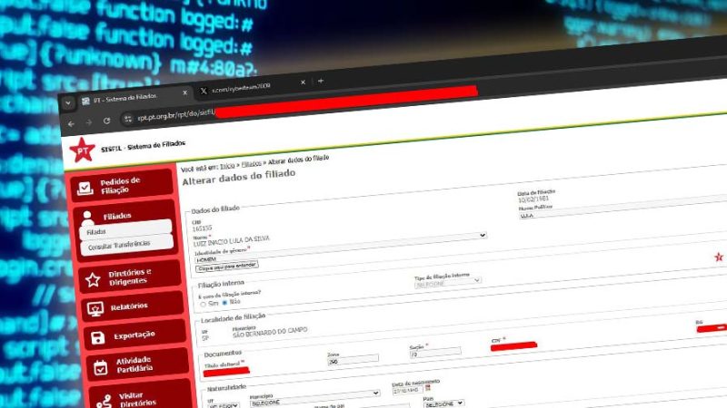 Grupo hacker mostra brecha no site do PT que expõe dados de filiados