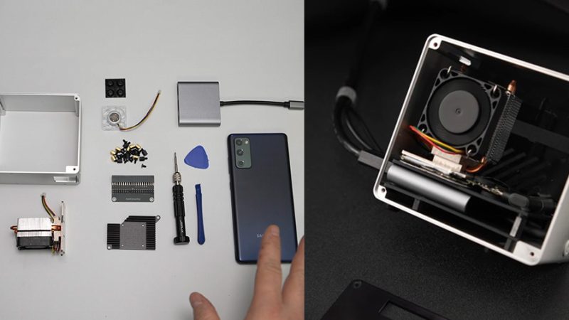Youtuber transforma Galaxy S20 FE com tela trincada num mini-PC