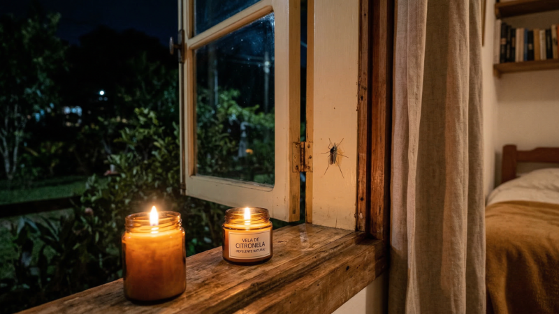 A forma mais simples de afastar mosquitos do quarto à noite é acender essa combinação natural perto da janela uma vez por noite