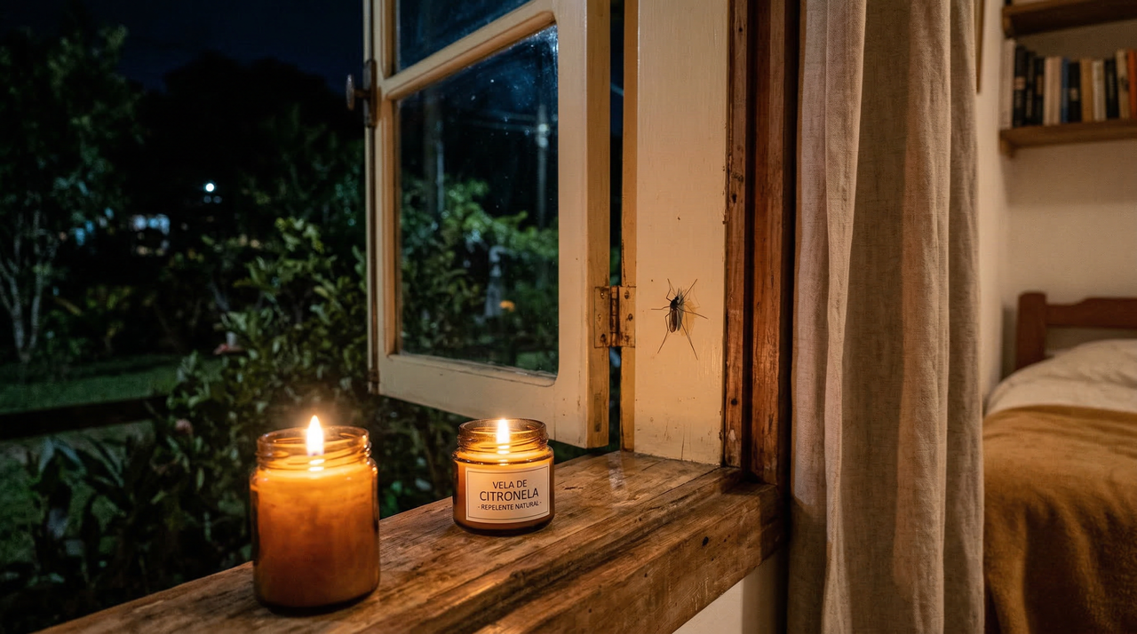 A forma mais simples de afastar mosquitos do quarto à noite é acender essa combinação natural perto da janela uma vez por noite