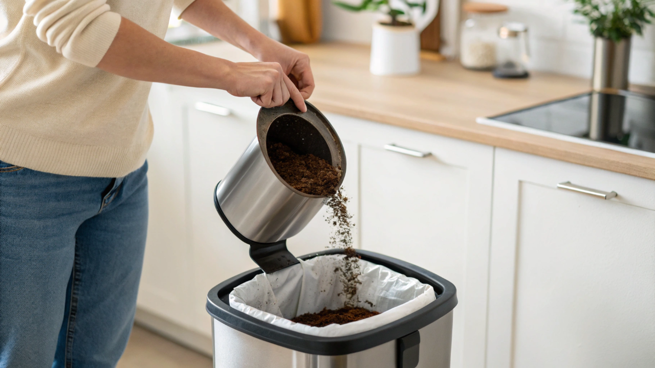 Cheiro de lixo insuportável na cozinha? Esse truque natural com café te salva