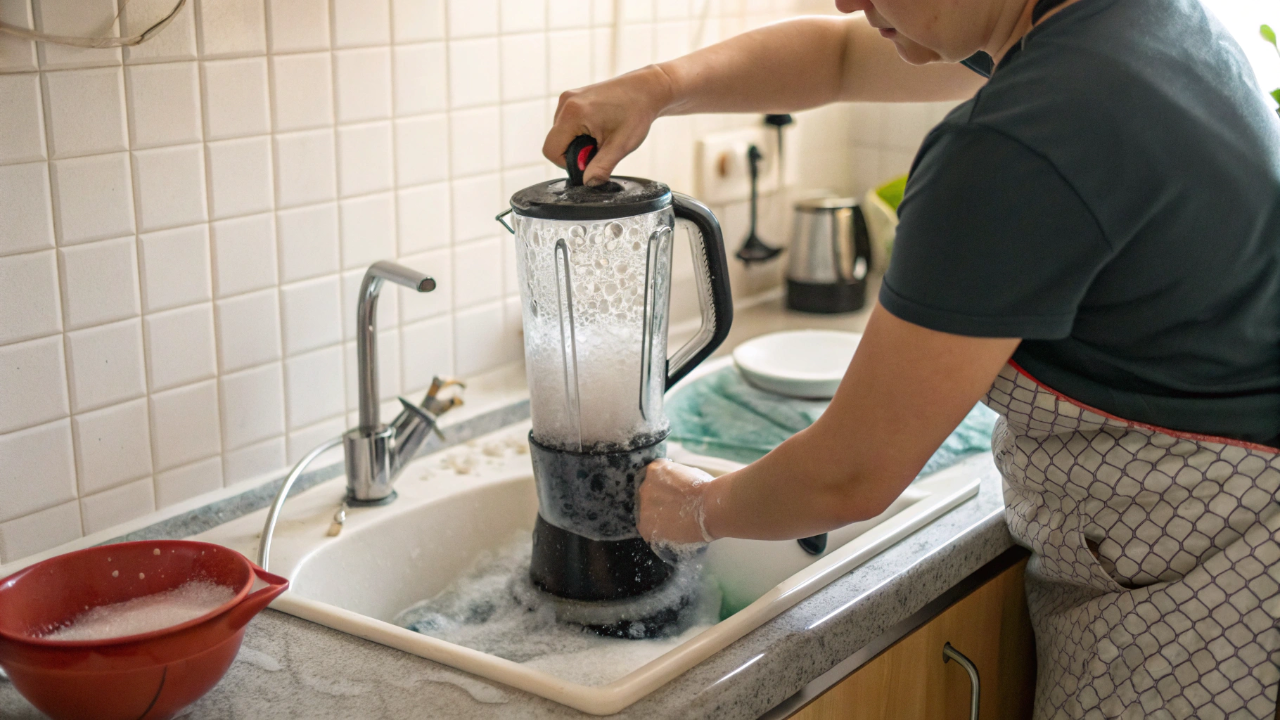 Como limpar o seu liquidificador em 30 segundos sem esforço usando água e detergente