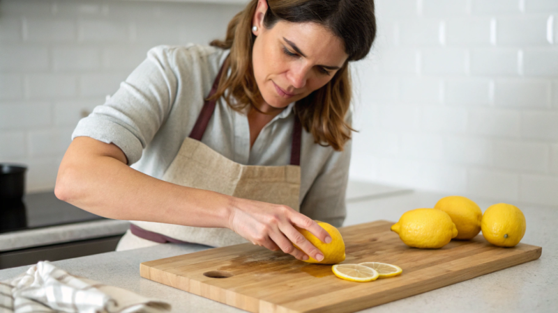 Como limpar tábua de cortar carne com um ingrediente poderoso da sua cozinha