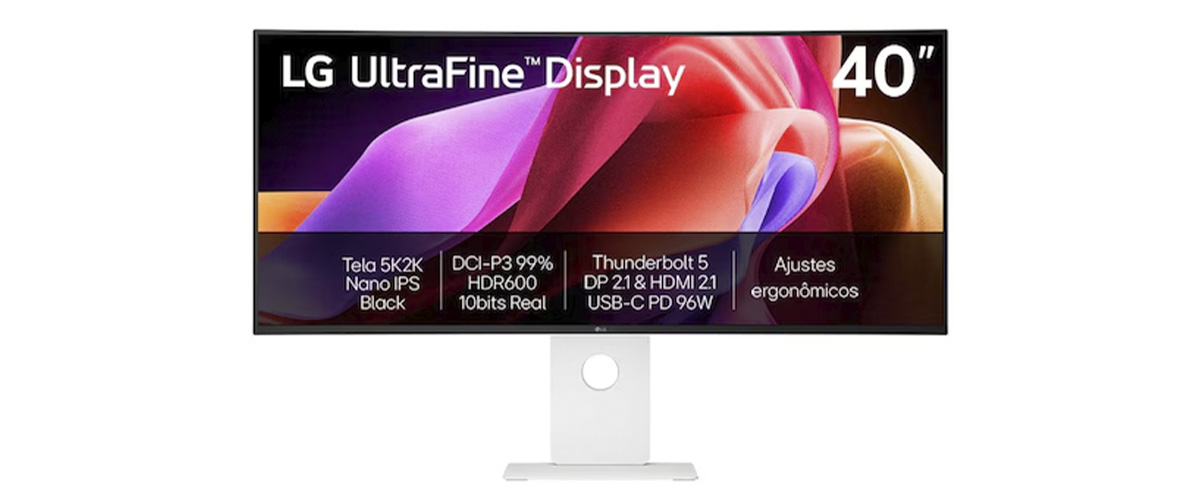 LG lança no Brasil monitor curvo de 40 polegadas com resolução 5K e Thunderbolt 5