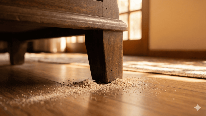 Nem desgaste, nem sujeira, o pozinho debaixo do móvel pode indicar que sua casa está sendo comida