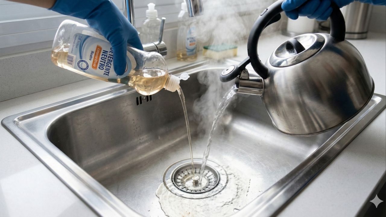O jeito mais simples de impedir gordura grudada no ralo da cozinha é jogar esses 2 ingredientes todo domingo à noite