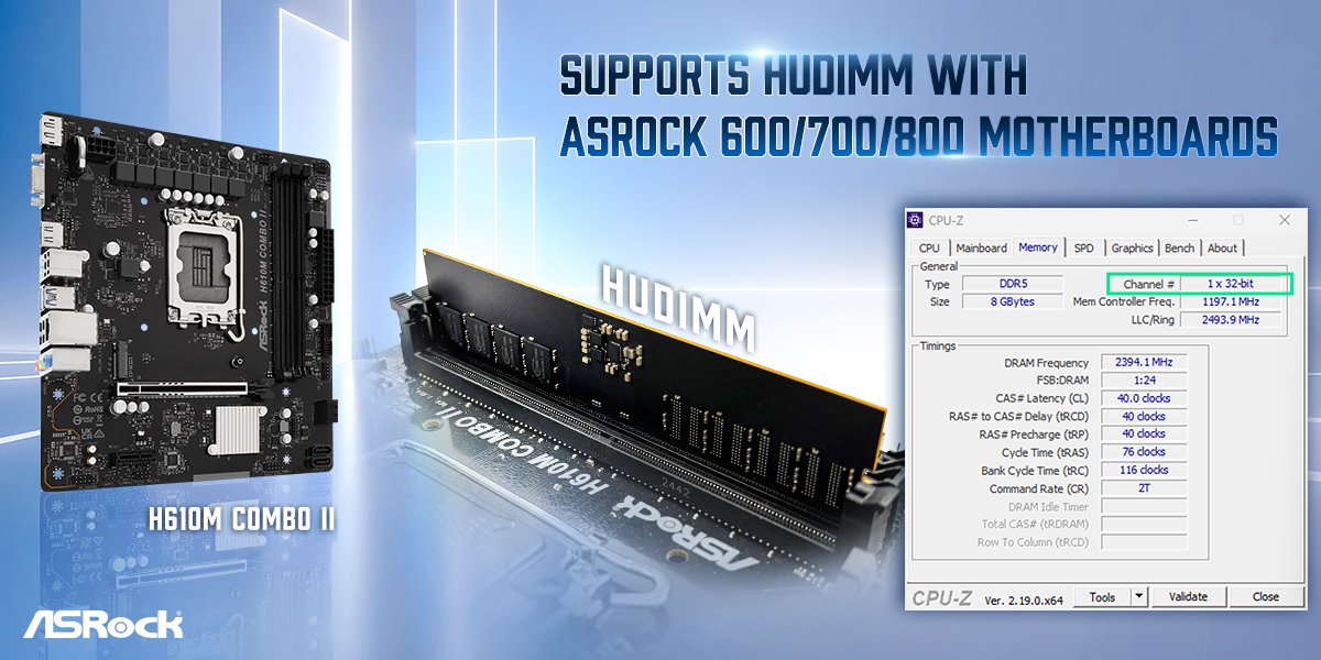 ASRock inventa “meio módulo” de memória DDR5 para combater alta de preços