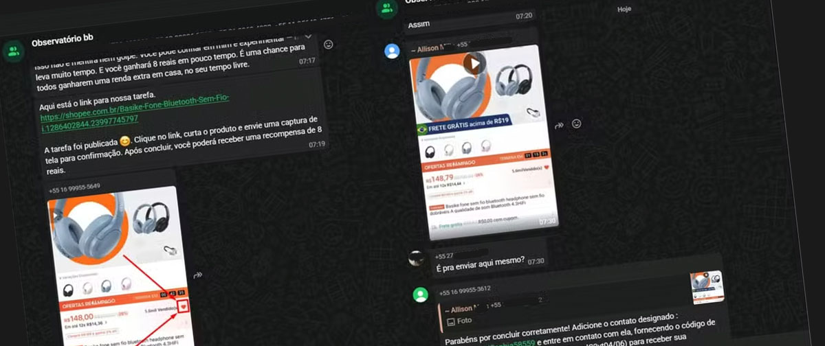 Grupos de golpes de “renda extra” no WhatsApp crescem 75%; veja como identificar