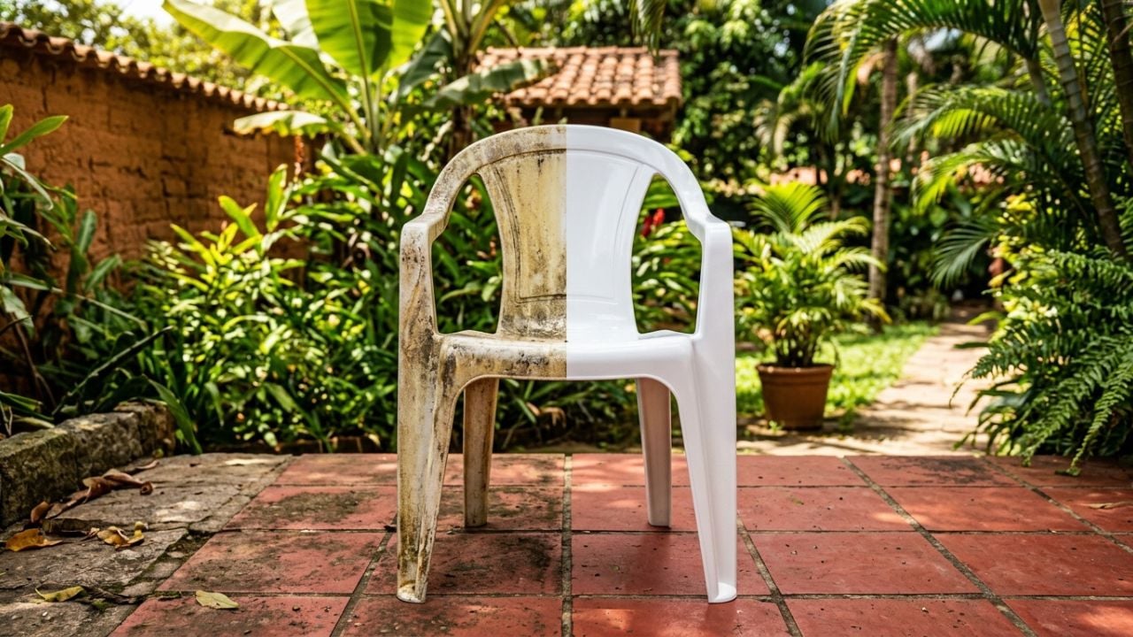 Como limpar cadeiras de plástico branco que ficaram amareladas no sol: veja como deixá-las sem aspecto envelhecido usando água oxigenada