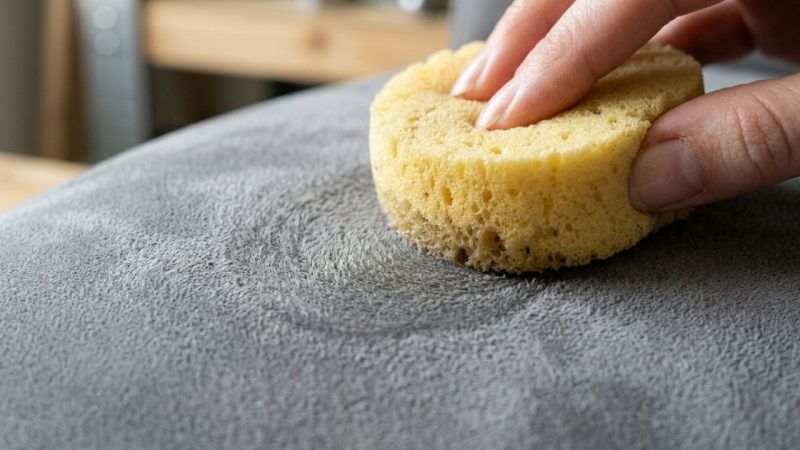 Como limpar sofás de tecido suede (camurça sintética) manchados de água: veja como deixá-los uniformes usando álcool isopropílico borrifado e uma esponja macia