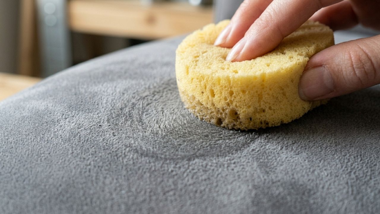 Como limpar sofás de tecido suede (camurça sintética) manchados de água: veja como deixá-los uniformes usando álcool isopropílico borrifado e uma esponja macia