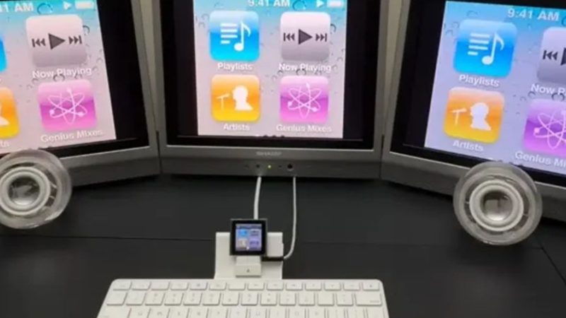 Homem mostra como conseguiu fazer o iPod Nano transmitir vídeo para três monitores