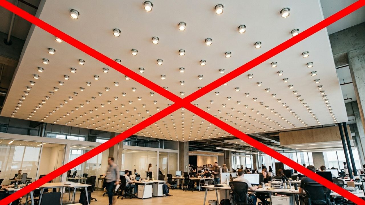 O forro de gesso rebaixado lotado de dezenas de pequenos spots redondos direcionáveis está com os dias contados: conheça a iluminação linear contínua que é o futuro do design