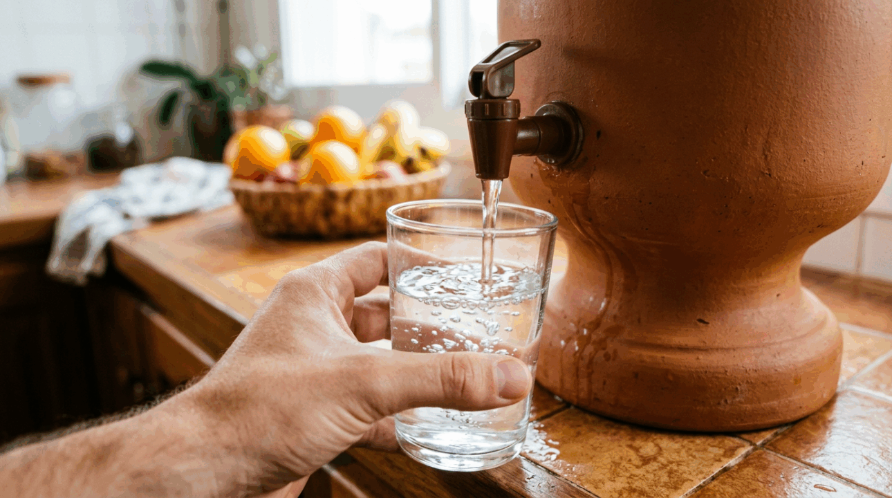 O utensílio rústico que filtrava a água na cozinha dos nossos avós e está voltando a ser tendência nas casas modernas porque a ciência comprovou sua pureza