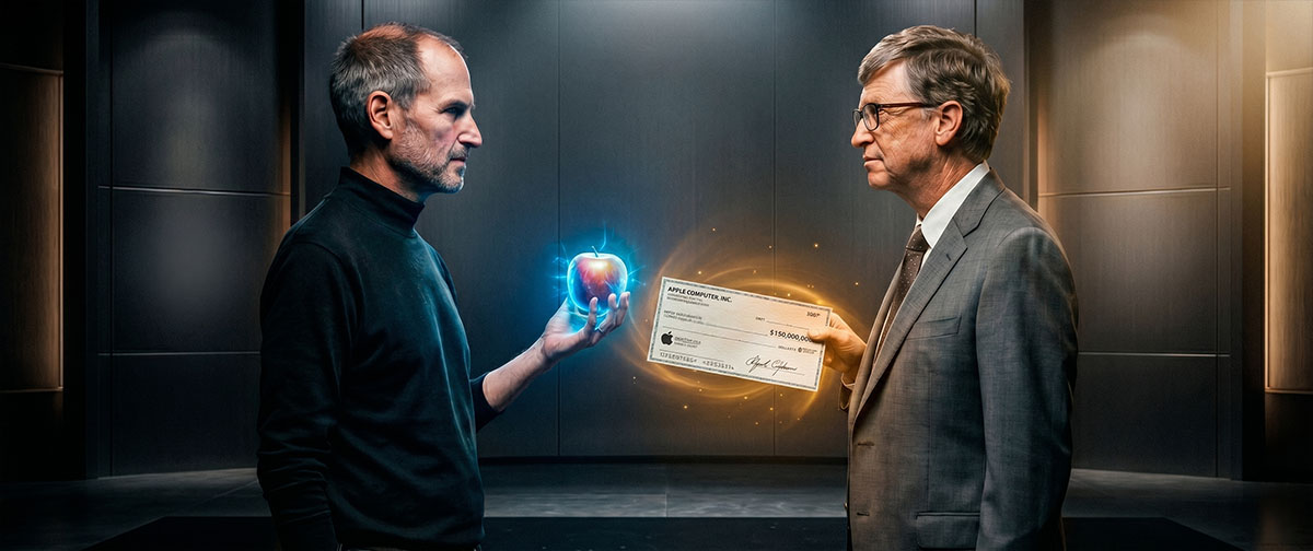 Steve Jobs teve que pedir dinheiro ao Bill Gates para salvar a Apple da falência; a história do investimento que mudou os rumos do mundo