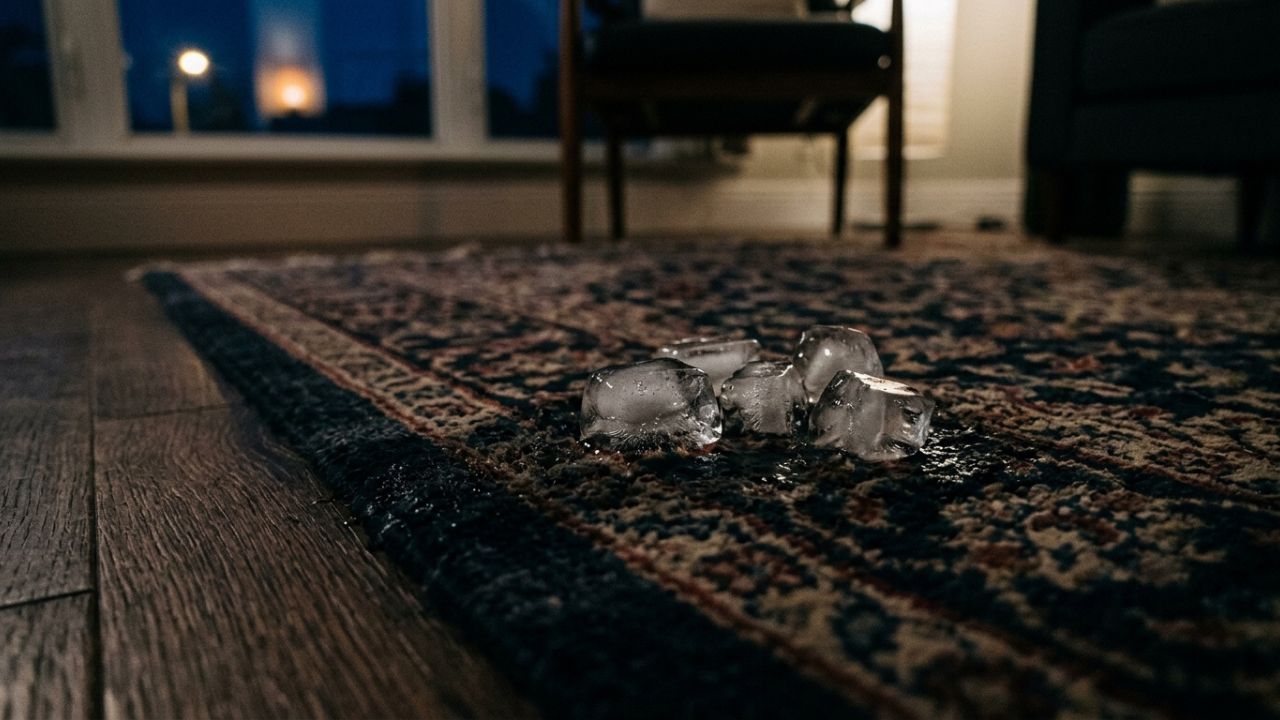 Colocar cubos de gelo nos amassados do tapete deixados pelos móveis: para que serve e como sua casa fica pela manhã
