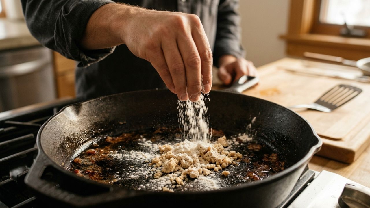 Colocar farinha de trigo em panelas com gordura grossa grudada: para que serve e por que você deve fazer