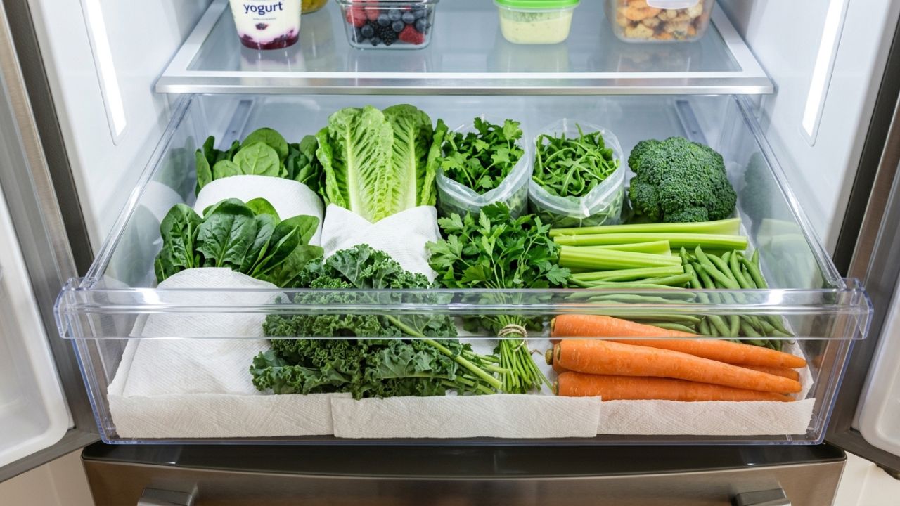 Colocar folhas de papel toalha forrando o fundo da gaveta de verduras: para que serve e por que você deve fazer isso para prolongar a vida útil das folhas sensíveis