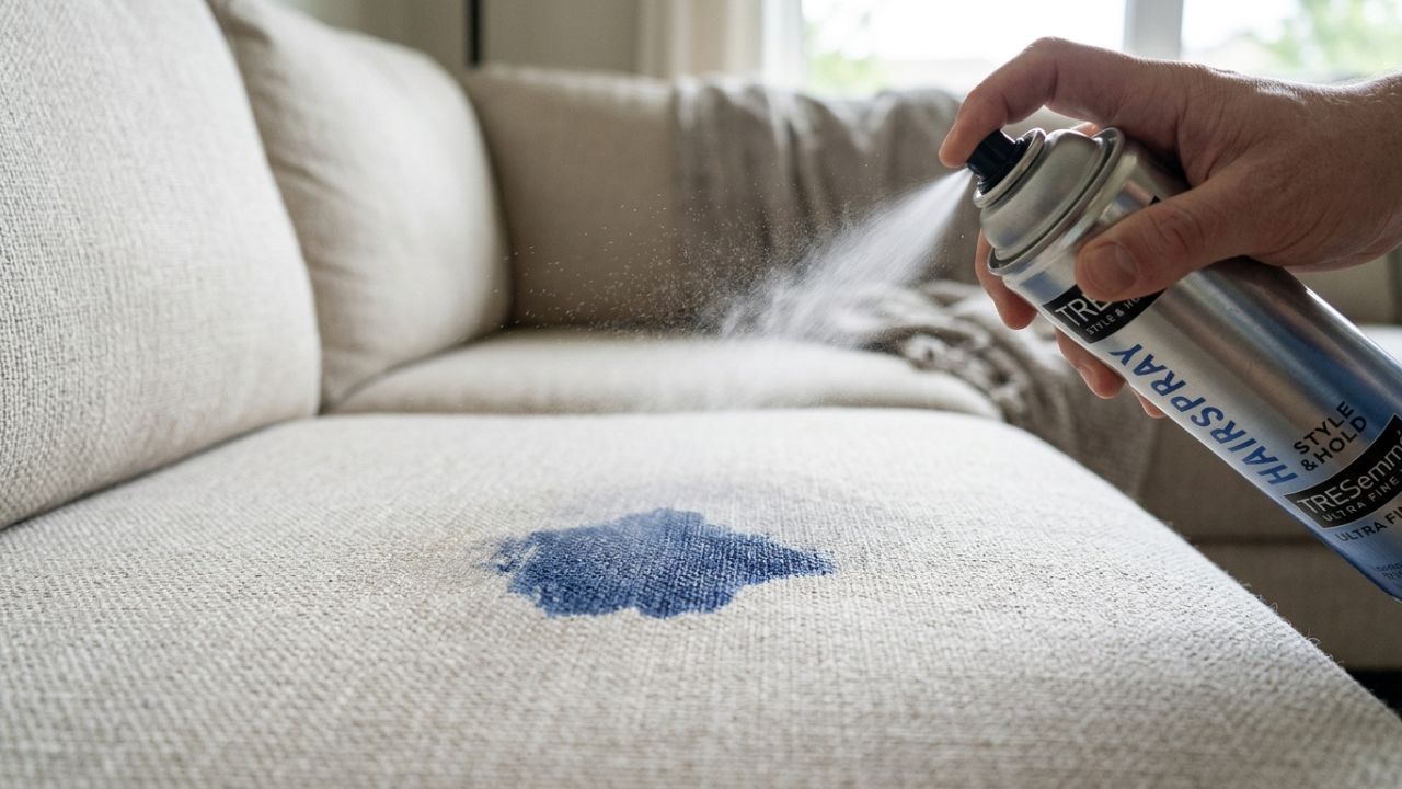 Colocar laquê de cabelo em manchas de tinta de caneta no sofá: para que serve e por que você deve fazer