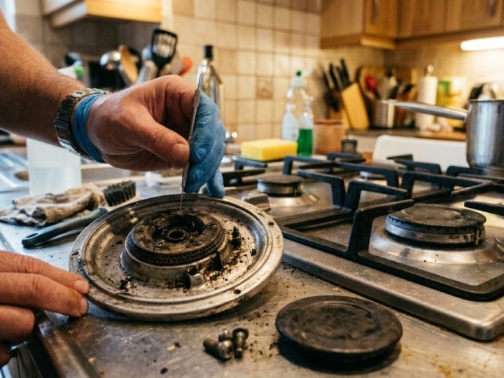 Como desentupir a boca do fogão a gás que parou de sair fogo: o truque fácil de limpar os furinhos com agulha ou clipe de papel que sempre funciona