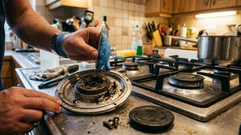 Como desentupir a boca do fogão a gás que parou de sair fogo: o truque fácil de limpar os furinhos com agulha ou clipe de papel que sempre funciona