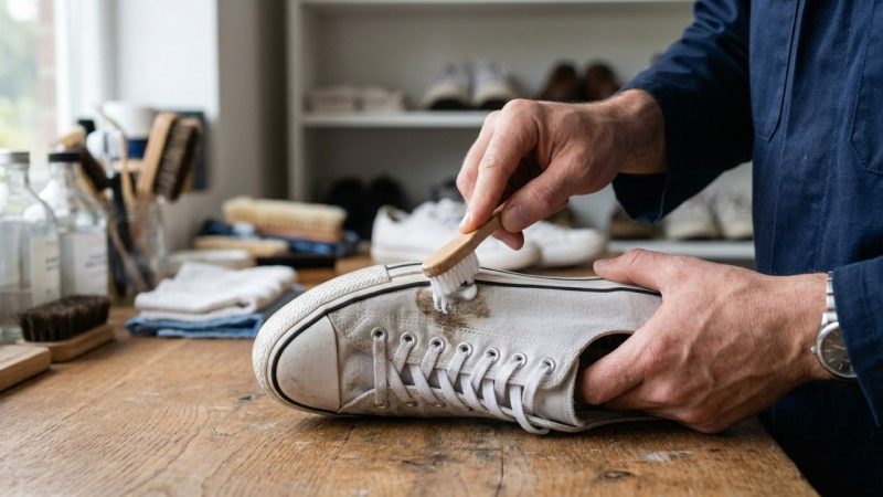 Como limpar e clarear tênis branco de tecido sem deixar manchas amareladas: o truque fácil de esfregar pasta de dente branca que sempre funciona