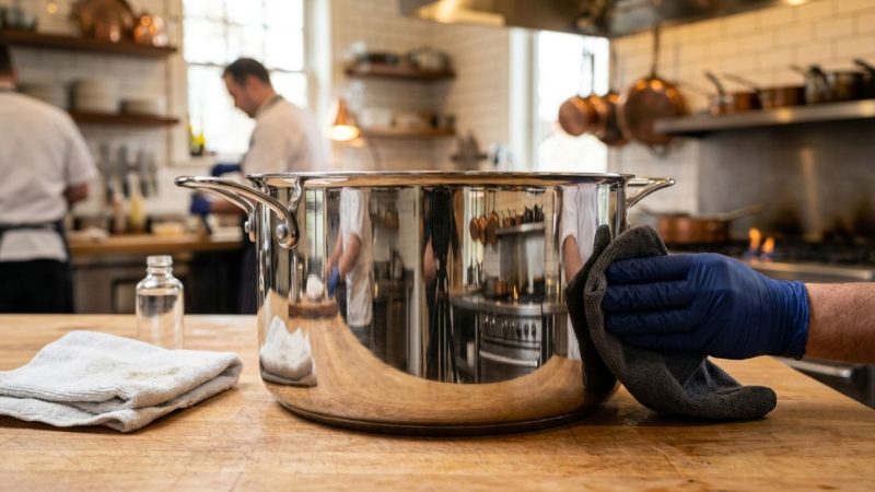Como limpar panelas e pias de aço inoxidável opacas e restaurar o brilho espelhado: o truque fácil de esfregar uma pasta caseira de bicarbonato e vinagre que sempre funciona