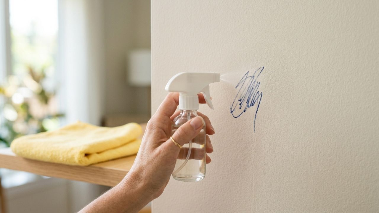 Como remover arranhões coloridos de canetinha infantil da parede sem descascar a pintura: o truque fácil de esfregar spray de cabelo ou spray fixador que sempre funciona