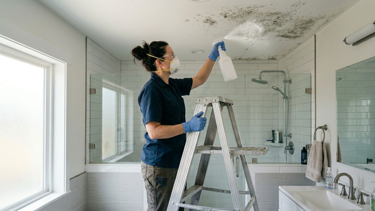 Como tirar manchas de mofo do teto do banheiro: o truque fácil de borrifar água sanitária com açúcar que está na moda nas redes sociais