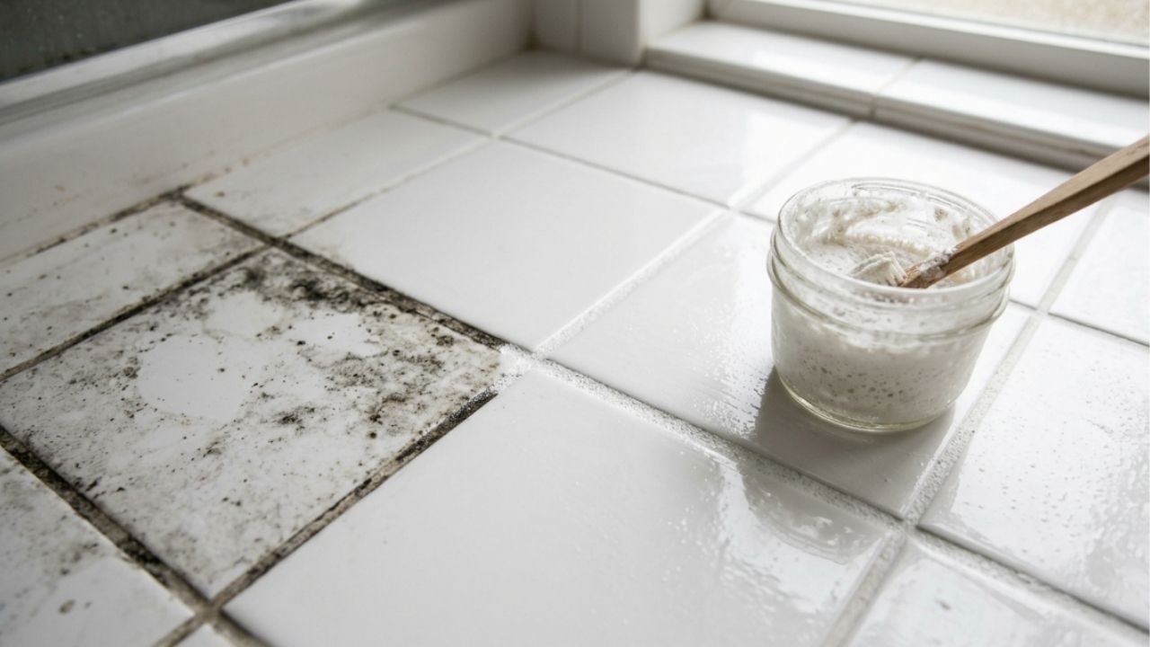 Como tirar o mofo escuro encardido do rejunte do banheiro: o truque fácil de esfregar uma pastinha de água oxigenada com bicarbonato de sódio que sempre funciona