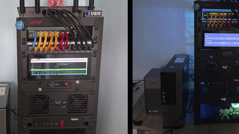 Jovem de 20 anos monta servidor doméstico em rack compacto com Proxmox, Jellyfin e NAS Ugreen