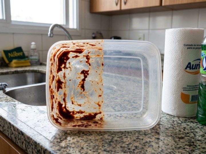O truque simples da vovó com papel toalha e detergente para tirar manchas de gordura e molho de tomate dos potes de forma fácil e rápida