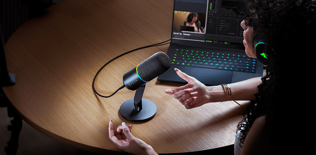 Razer anuncia o microfone Seiren V3 Pro; modelo grava em 32-bit float e combina USB-C com saída XLR