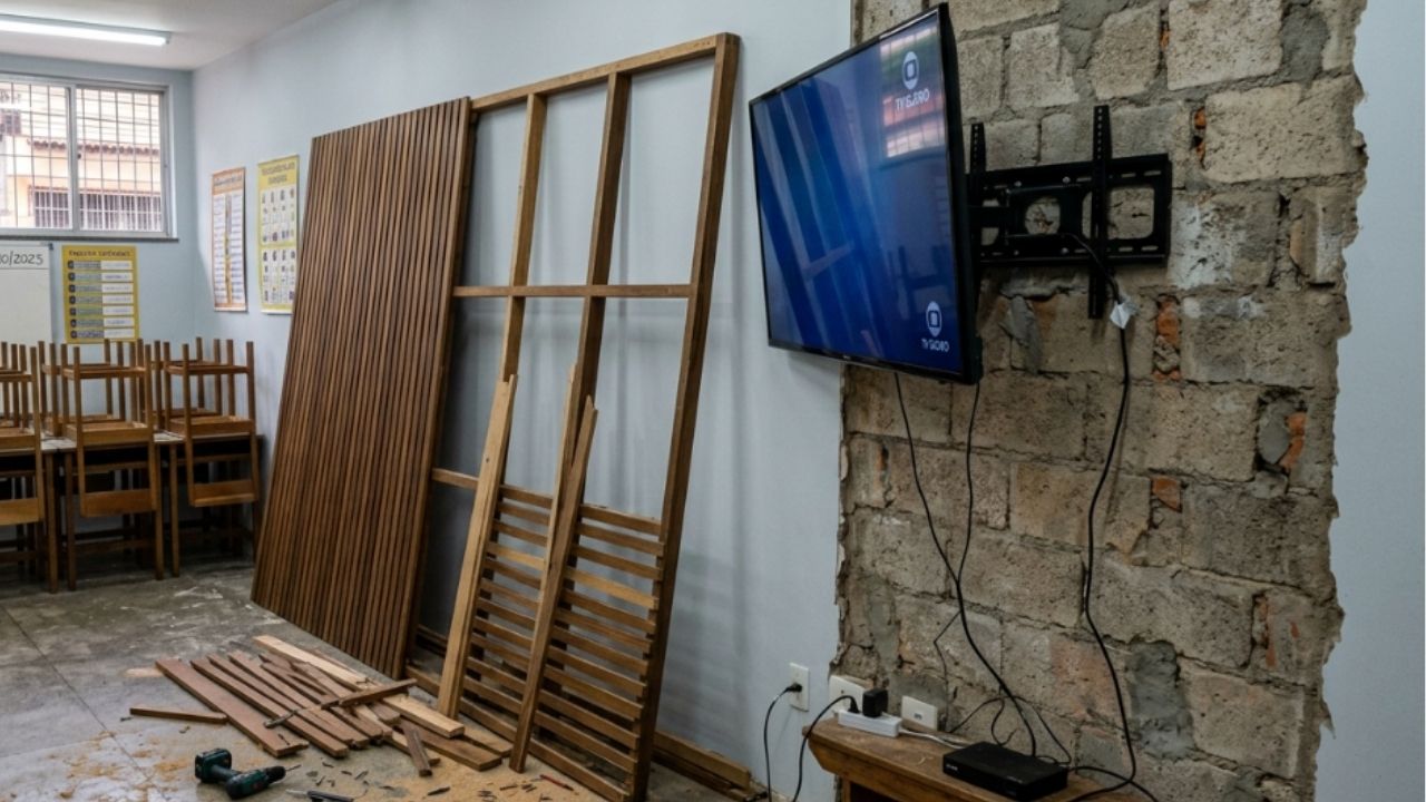 Adeus aos grandes painéis de TV de madeira ocupando toda a sala: essa tendência minimalista para renovar o ambiente com suportes invisíveis direto na parede