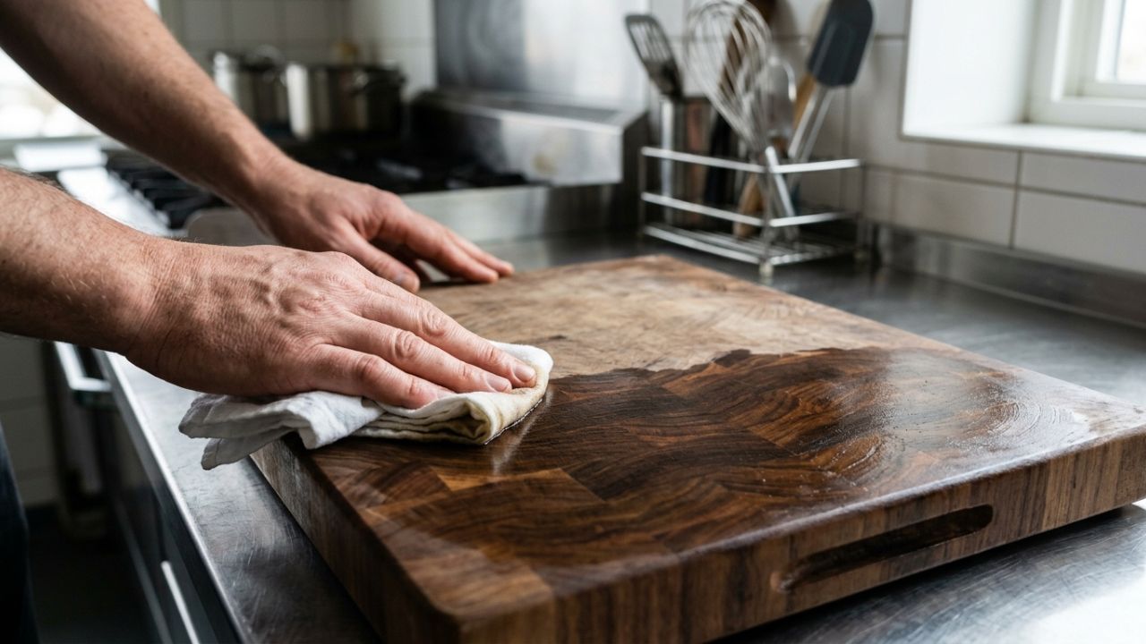 Como desinfetar tábuas de carne de madeira: o método natural que remove manchas profundas sem danificar as fibras do material