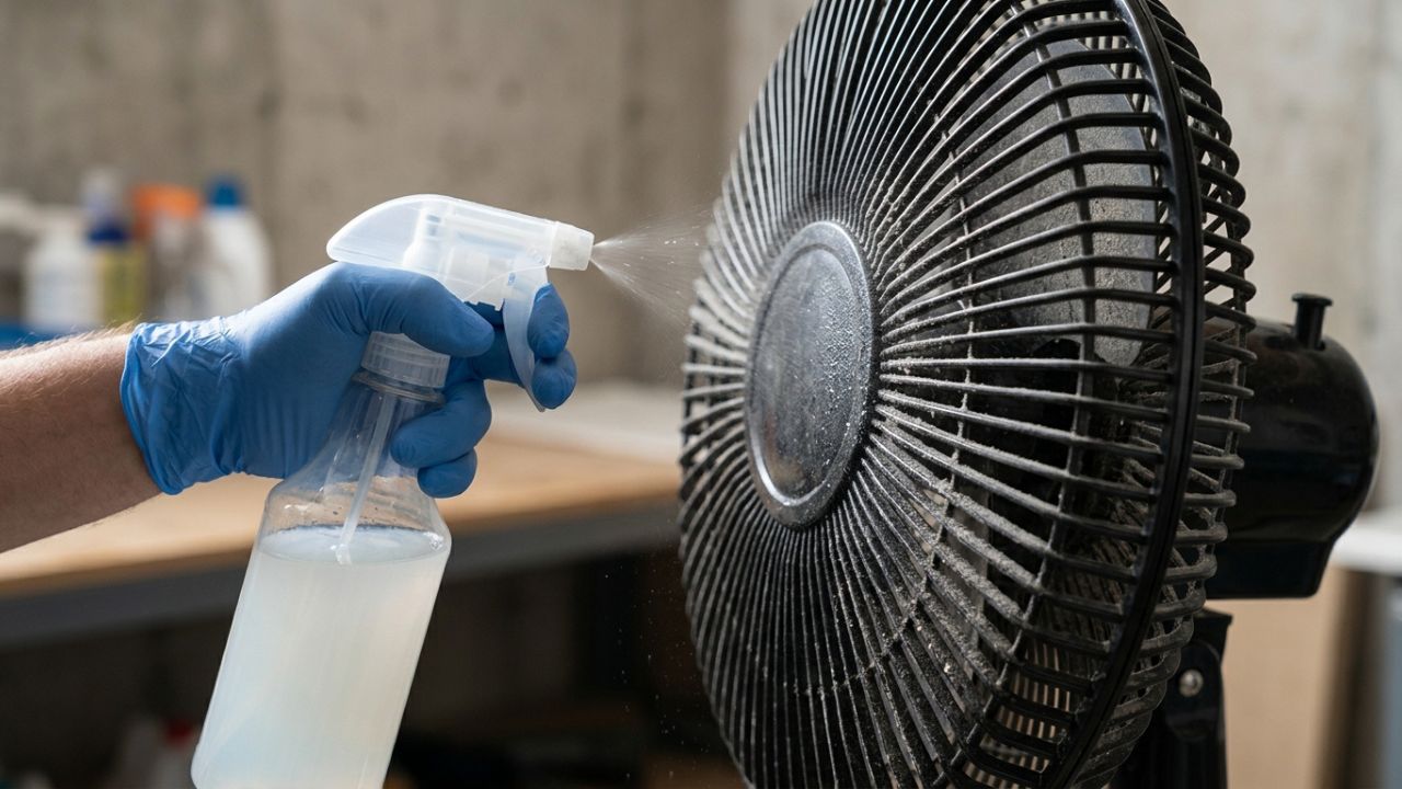 Como limpar o pó estático grosso das grades do ventilador sem precisar desmontar tudo: o truque fácil de borrifar água com amaciante e embalar num saco plástico ligado que sempre funciona