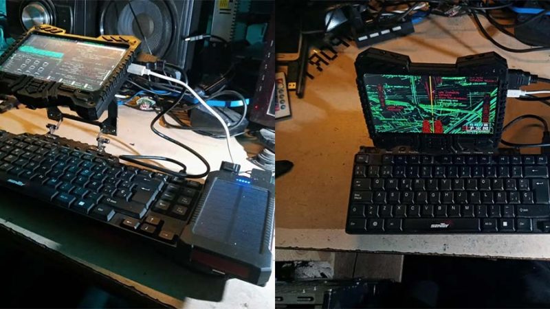 Desenvolvedor monta cyberdeck com Raspberry Pi e dobradiças de notebooks reciclados