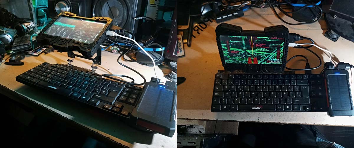Desenvolvedor monta cyberdeck com Raspberry Pi e dobradiças de notebooks reciclados