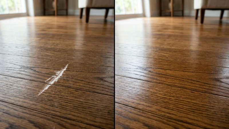 Elimine riscos superficiais no piso de madeira sem lixar ou gastar com verniz: o truque da castanha que libera óleos naturais para camuflar marcas e renovar o brilho do seu revestimento de forma instantânea