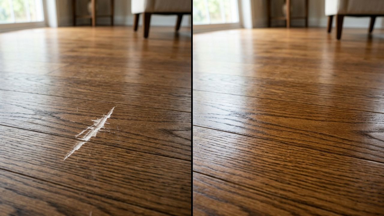 Elimine riscos superficiais no piso de madeira sem lixar ou gastar com verniz: o truque da castanha que libera óleos naturais para camuflar marcas e renovar o brilho do seu revestimento de forma instantânea