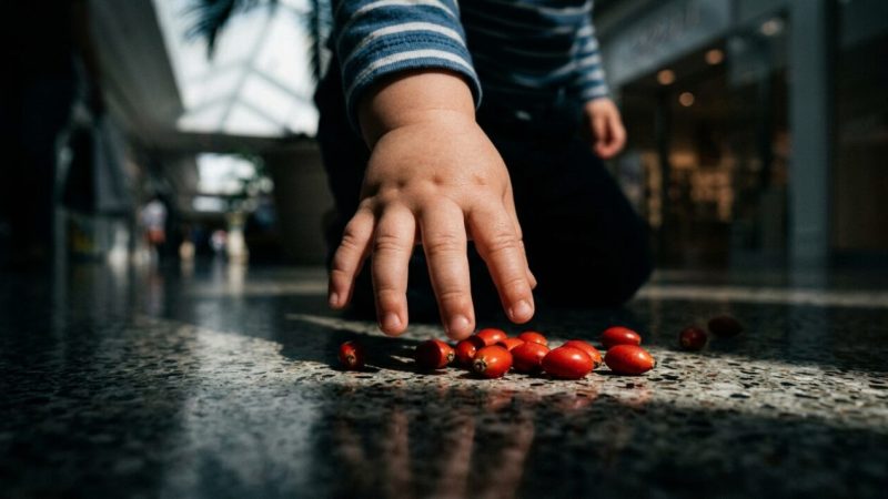 Pais desesperados: a sementinha vermelha dessa palmeira de shopping é a principal causa de sufocamento e morte súbita em crianças pequenas.