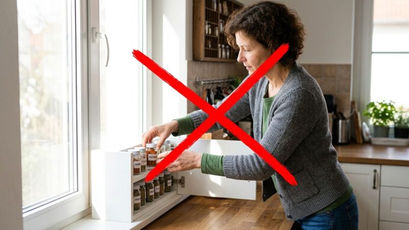 Pare de guardar potinhos de páprica e orégano diretamente sob a luz forte da janela: essa é a maneira correta de ocultar em gavetas cegas para evitar que percam a coloração e o aroma óleos essenciais